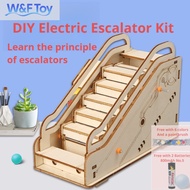 With 2 Batteries W&F STEM Electric Escalator Kit | DIY Conveyor Belt Model Ages 7-14 | Mainan Sains