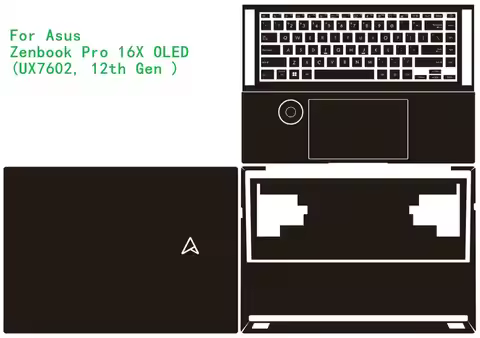 for ASUS Zenbook Pro 16X OLED UX7602 ZM BZ UX7602ZM UX7602Z ux7602bz ux7602vi PRE-CUT Vinyl Skin Sti