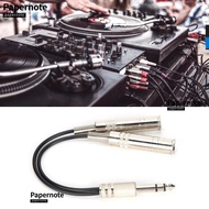 PAPERNOTE Breakout Splitter Cable, Electric Box Bass Shielding 6.35mm Male to 2 6.35mm Female, 20cm/