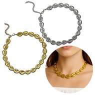 Sandora Shell Metallic Necklace Metallic Shell Choker Necklace