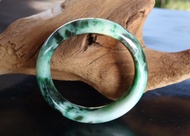 天然A貨翡翠 手圍18 花青種 手鐲 緬甸玉 母親節送禮 內徑55.5mm