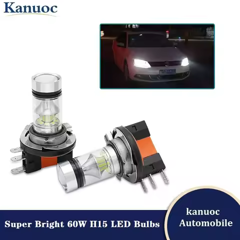 2Pcs/set For Audi A3 A4 A5 A6 C6 B7 BMW Mercedes Benz Volkswagen Jetta Golf/GTi Tiguan White H15 LED