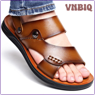 VNBIQ รองเท้าแตะแบบสวมผู้ชายแฟชั่นใหม่สำหรับฤดูร้อน,ผู้ชายรองเท้าแตะรองเท้าแตะหนังแท้กลางแจ้งกันลื่นรองเท้าแตะชายหาดสลิปออนรองเท้าเดินทาง BVNEA