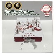 Hardbox White PrintingSnow | Size 22x22x8cm | 3D Embossed Thick Cake Box | Layer Cake, Hampers | Chr