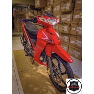 Coverset Original HLY - Yamaha 125z 125zr Merah Cili Stripe Siap Tampal -  PERCUMA EMBLEM TIMBUL - H