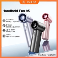 Jisulife Handheld Fan Life 9S 5000mAh Turbo Power High Speed LED Display Personal Fan Pocket Fan USB