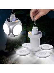 1個足球形狀的太陽能led燈泡閃爍緊急燈,適用於戶外露營、夜市、usb充電