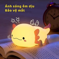 New style Axolotl 6-horned dinosaur silicone night light - Birthday gift - 1200 mAh rechargeable bat