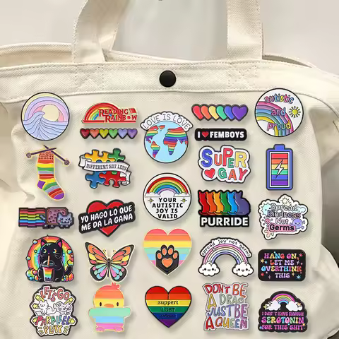 LGBTQ Rainbow Pride Enamel Pins Diverse Inclusive Symbols Brooch Backpack Lapel Badge Jewelry Gift f