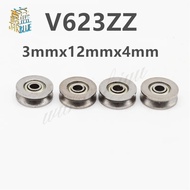 ot V623ZZ V Groove Roller Wheel Ball Bearings 3*12*4 mm Embroidery Machine Pulley Bearing V623 623V 