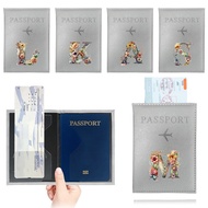 Passport Cover Holder Flight Ticket Travel Wallet Storage Bag Protective Card Letter Print Flower Pa
