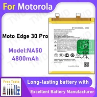 100% New 4800mAh NA50 Battery For Motorola Moto Edge 30 Pro Battery Replacement Bateria+Free Tools