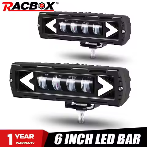 6 Inch 7D LED Work Light Bar 6000K White 3500K Yellow Driving beam Daytime running light fog lamp fo