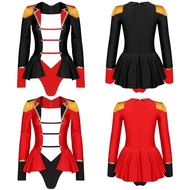 Women's Circus Ringmaster Bodysuit Costume - Long Sleeve Patchwork Skirt for Halloween Shows