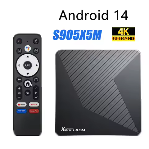 X88 PRO X5M Android 14.0 Smart TV Box Wifi6 Amlogic S905X5M 4K Voice Remote Assistant Media Player A