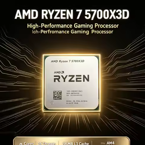 R7 5700X3D AM4 DDR4 Processor AMD Ryzen 7 5000 Series 105W 8 Core 16 Thread CPU Compatible X570 B550