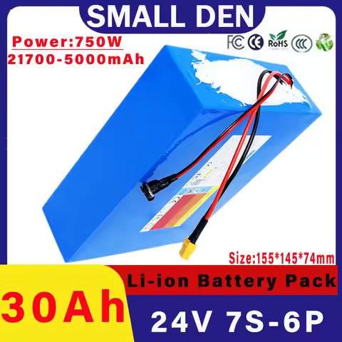 24V 30AH 7S 6P 21700 lithium battery pack With 30A BMS 750W high-power rechargeable Tool Batteries O