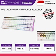 ASUS ROG FALCHION RX WHITE LOW PROFILE BLUE CLICKY KEYBOARD