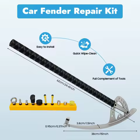 Car Fender Repair Kit Professional Stainless Steel Tools Set with Adjustable Angle for Auto Body Den