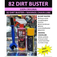 Kombo 82 Dirt Buster + Mannol Chainlube. 82dirtbuster cleaner rantai motor bike minyak rantai