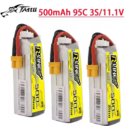 HOT TATTU R-LINE 1.0 95C 500mAh 11.1V Lipo Battery For RC Helicopter Quadcopter FPV Racing Drone Par