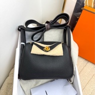 愛馬仕 Hermes mini lindy黑色金扣 手袋 斜挎包