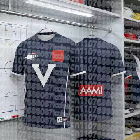 Australia Football Shirt Western Australia Black Swan Victoria Big V Men's Sport Beach T-shirt Train