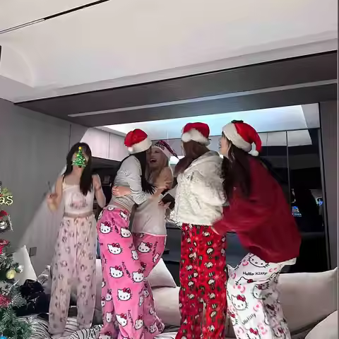 Hot Selling Kawaii Hello Kitty Sleepwear Pants Anime Cute Home Sleepwear Pants Cartoon Couple Sleepw