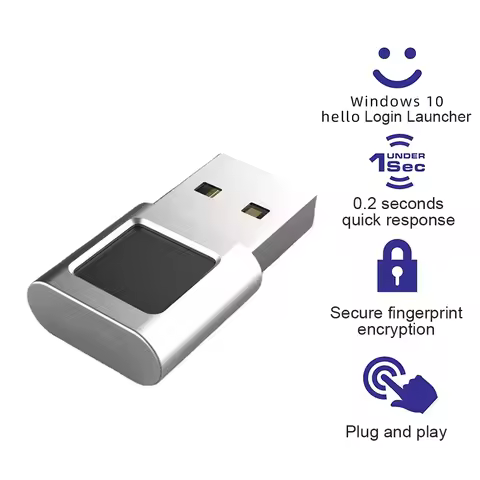 Mini USB Fingerprint Reader Module Device for Windows 10 Hello Dongle Laptops PC