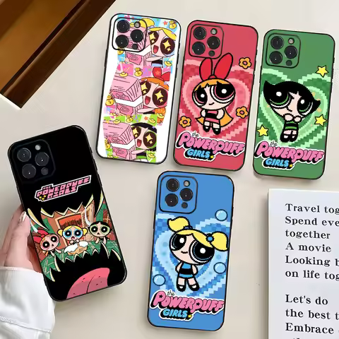 1PC Cartoon The P-Powerpuff G-Girls Phone Case Silicone Soft For iPhone 16 15 14 13 12 11 X XR Plus 