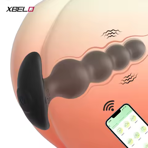 APP Vibrating Anal Beads Butt Plug for Men Women Anal Vibrator Prostate Massager Anal Balls Men Soft