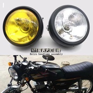 CG125 Modified Retro Headlight GN125 Retro Black Shell Round Headlight Motorcycle Accessories