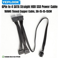 YEPLOOK 6Pin to 4x SATA Straight, HDD SSD SATA Power Cable for Corsair RM1000x, RM850x, RM750x, RM65