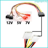 YIN 4-Pin Molex to 3Pin 4 Pin Fan Power Cable Adapter Connector 12V 7V 5V Computer