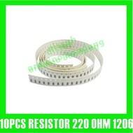 10pcs resistor 220 ohm 1206 smd chip 220R ohm tolerance 1% 1/ 4watt