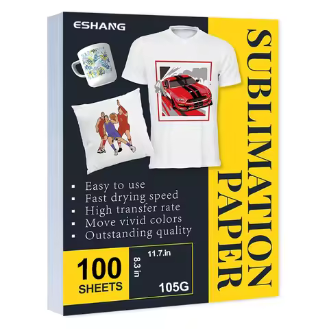 100 Sheets A4 Sublimation Paper 105G Perfect for T-Shirts, Mugs, Tumblers, and Light Fabric - Use wi
