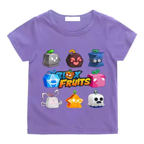 Blox Fruits Game Kids Tshirt Cartoon Printed Girls T-Shirt Fashion Casual Boys T Shirt White Summer 