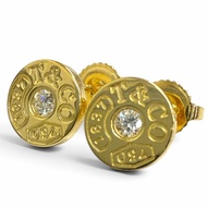 Mint condition □ TIFFANY&Co. Tiffany AU750 1P Diamond 1837 Circle Earrings Yellow Gold Made in Italy