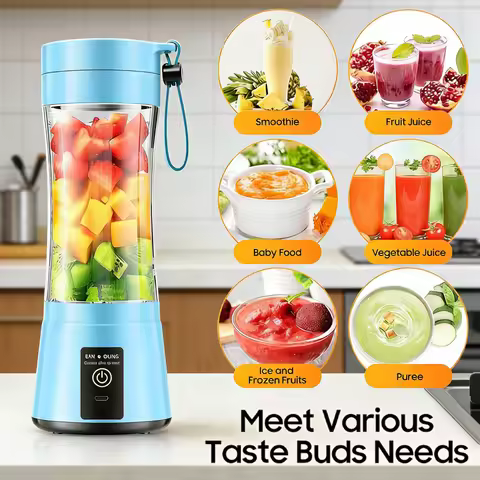 380ml Household Juice Mixer Mini Electric Juicer USB Rechargeable Smoothie Smoothie Shake Mixer Outd