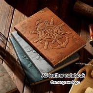 (Can Engrave Logo) A5 leather-bound premium business notebook, journal, student diary, meeting minut