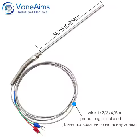 VaneAims Thermocouple M8 0.5m 1m 2m 3m Type K J PT100 50mm 100mm 150mm 200mm Compression Spring Prob
