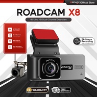 RoadCam X8 Dual-Channel Dashcam 4K 2160P Front + 1080P Rear | Wi-Fi Control | 24H Recording