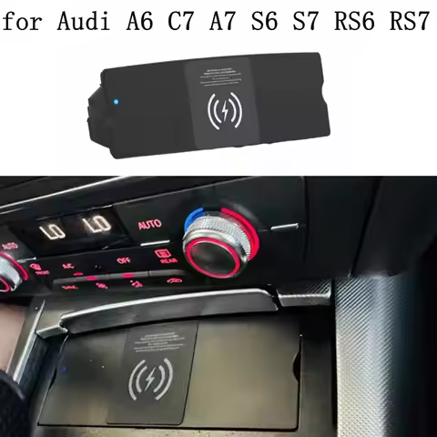15W Wireless Charging Plate for Audi A6 C7 A7 S6 S7 RS6 RS7 Car Charger Cigarette Lighter USB 27W Qu