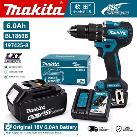 100% Genuine Makita DDF487 18V Brushless Cordless Electric Screwdriver Rechargeable Power Tool