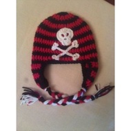 HANDMADE SKULL BEANIE HAT/SKULL EARFLAP/SKULL HAT/SKULL HAT/CAT BEANIE/CUTE HAT/VIRAL/KOREAN FASHION