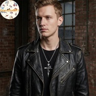 PeaceShells Punk Goth Rose Cross Pendant Nelace for Women Men Trendy Statement Jewelry Chain for Con
