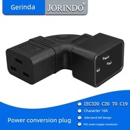 plug adapter international travel adapter IEC320 C20 to C19 power adapter 16A type 3 horizontal cabi