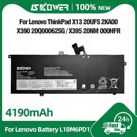 SKOWER L18M6PD1 Battery for Lenovo ThinkPad TP00106A X390 X395 X13 1st Gen 2020 02DL017 02DL018 SB10