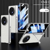 Vivo Xfold3 เคสโทรศัพท์หน้าจอพับได้หัวเข็มขัดแม่เหล็ก Xfold3 Pro ฝาครอบป้องกันทอฝาครอบหนัง