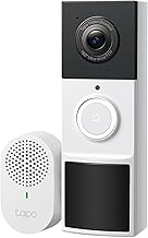 Tapo 2K Wireless Smart Video Doorbell with Chime - 160° Ultra-Wide View, Person Detection, Ring Call